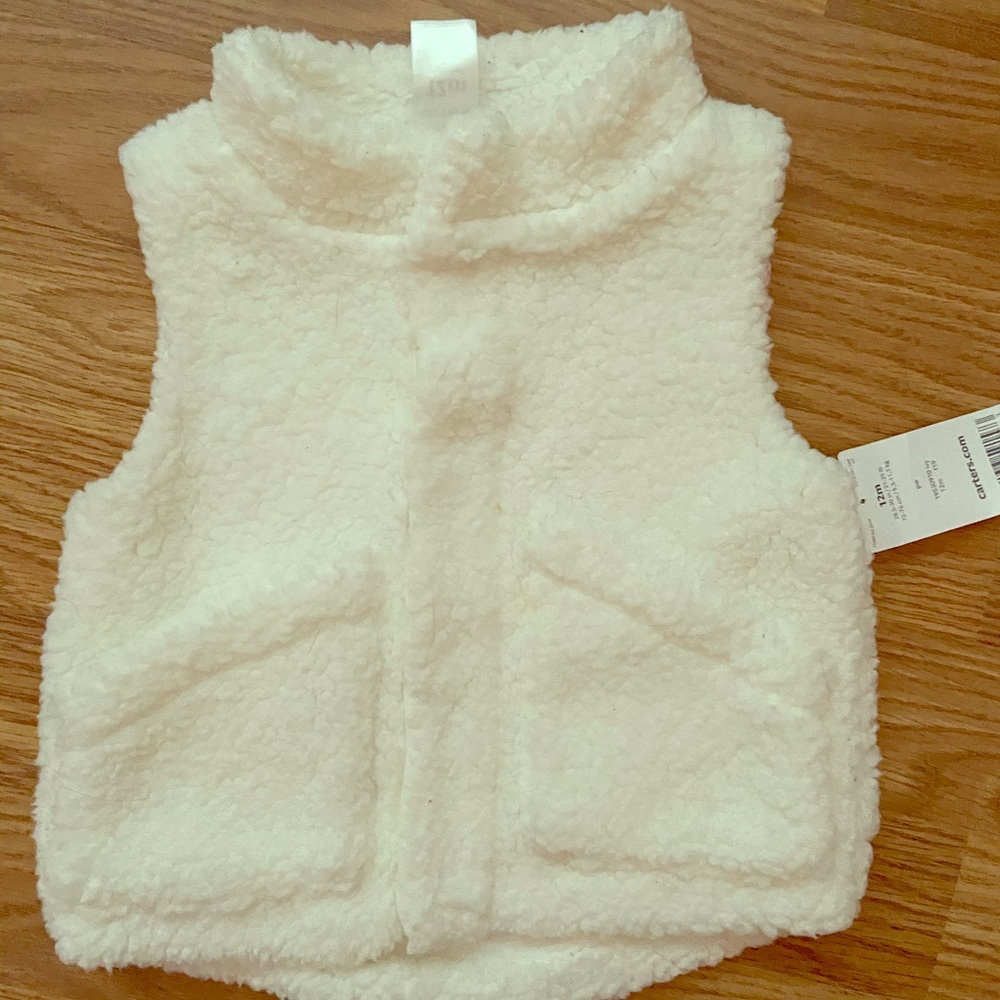 Carters white vest with pockets